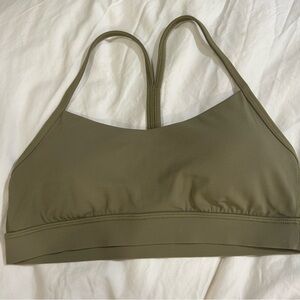 Lululemon Flow Y Bra Nulu Sports Bra Bronze Green NWOT